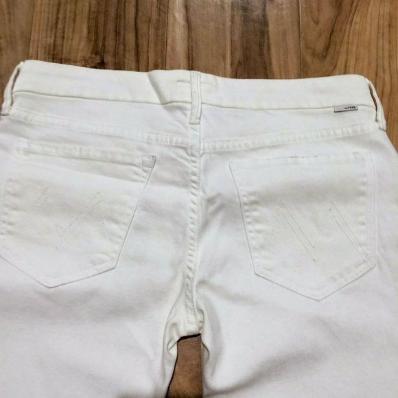 MOTHER Jeans 32x26 Japanese Kaihara Denim Stretch Distressed Jean Glass Slipper - Picture 5 of 11